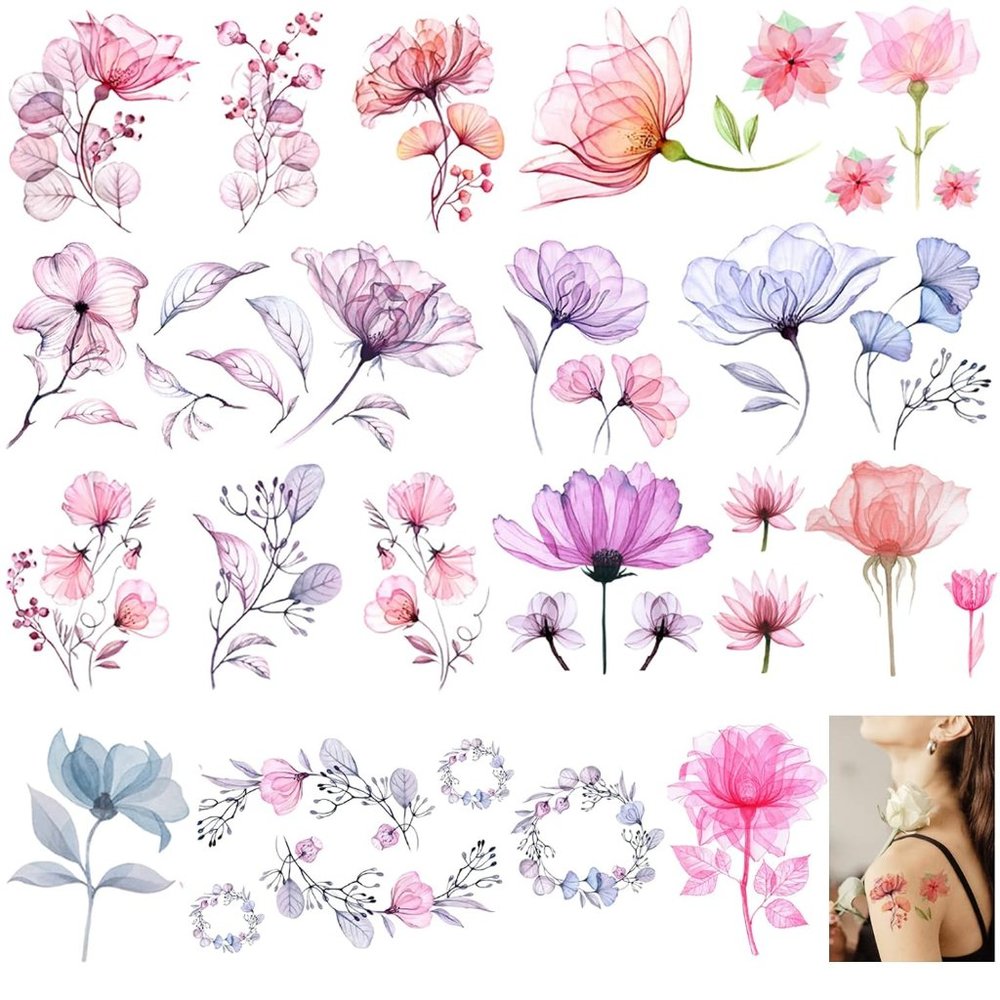10 Sheets Temporary Tattoo, Tiny Waterproof Temporary‎ Tattoos Realistic